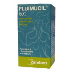 Fluimucil 600 mg, 10 comprimate efervescente, Zambon